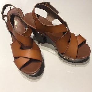 Candies wooden platform heels